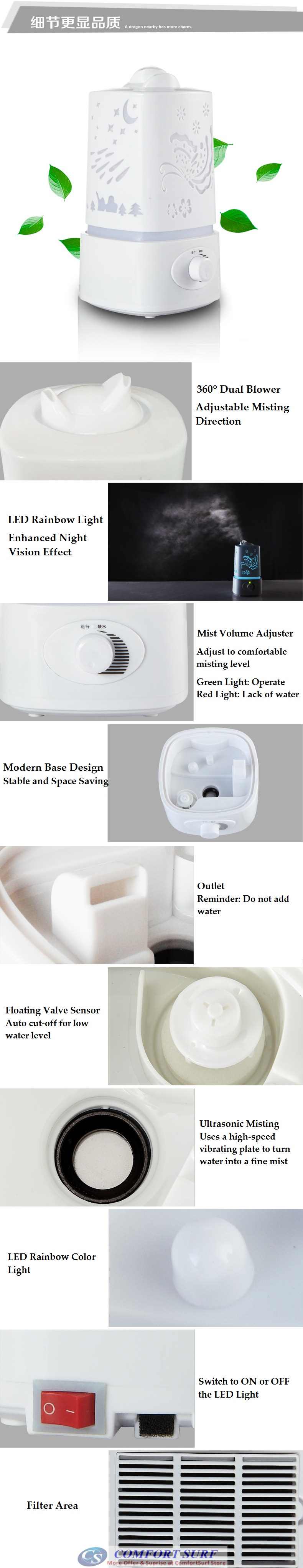 HYUNDAI Ultrasonic Air Purifier Humidifier Aroma Diffuser