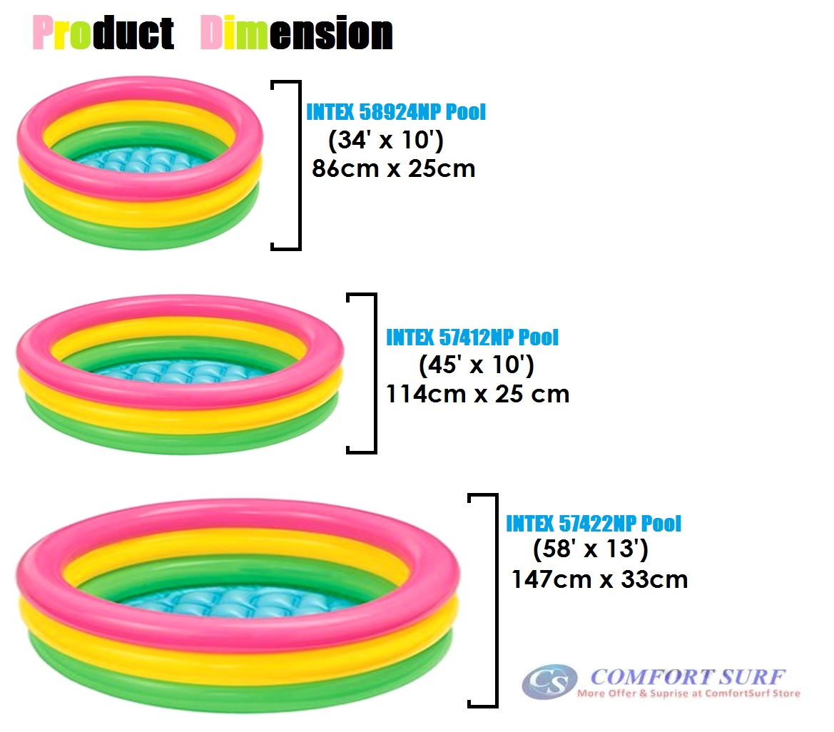 INTEX SUNSET GLOW Inflatable water POOL 58924NP 57412NP 57422NP Kids Swimming Pool