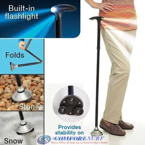 Foldable Ultimate Mafic Cane adjustable heights with build in LED.