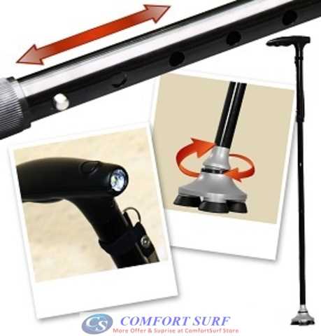 Foldable Ultimate Mafic Cane adjustable heights with build in LED.