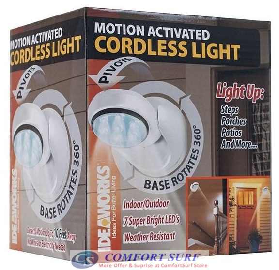 Automatic Indoor / Outdoor Motion Sensor Activated Cordless with 7 LEDs Light