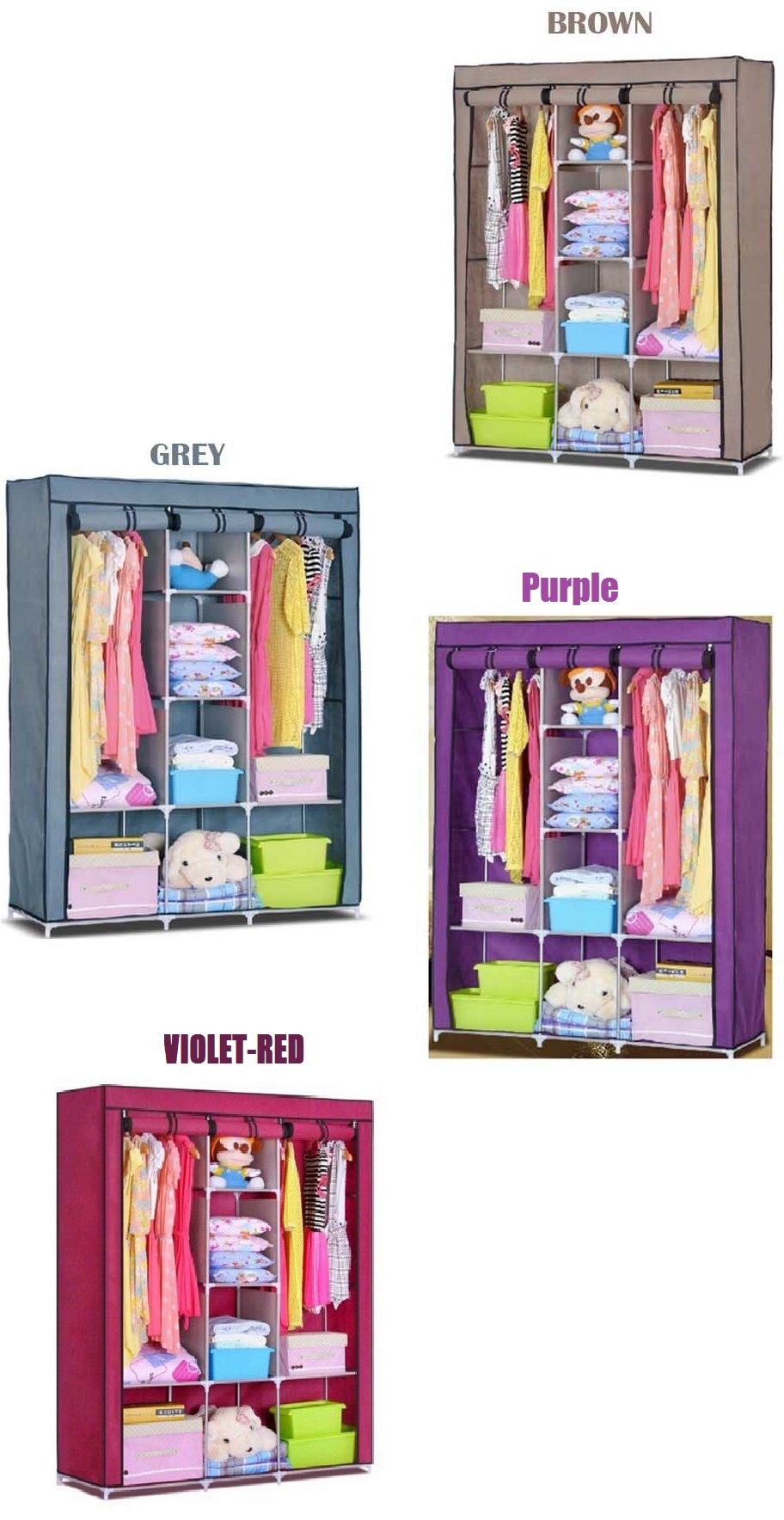 Multifunctional Wardrobe Large Size Hanging Cloth Storage