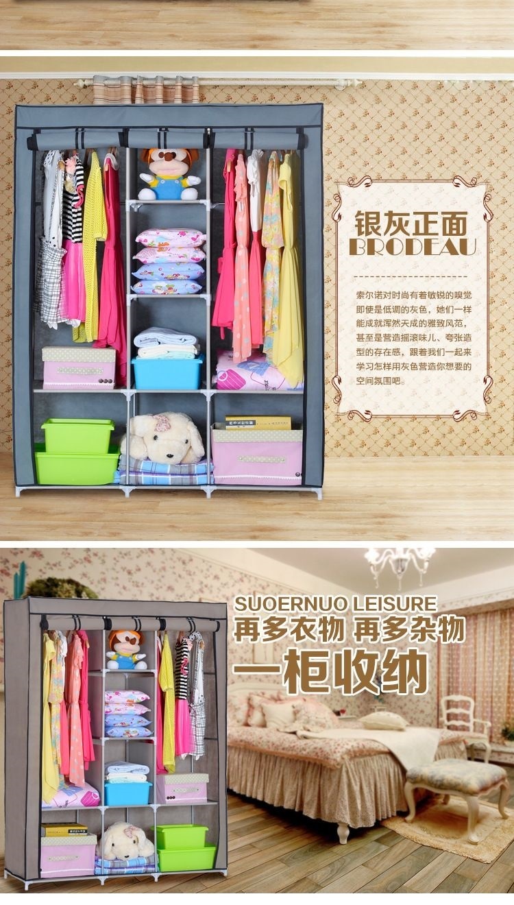 Multifunctional Wardrobe Large Size Hanging Cloth Storage