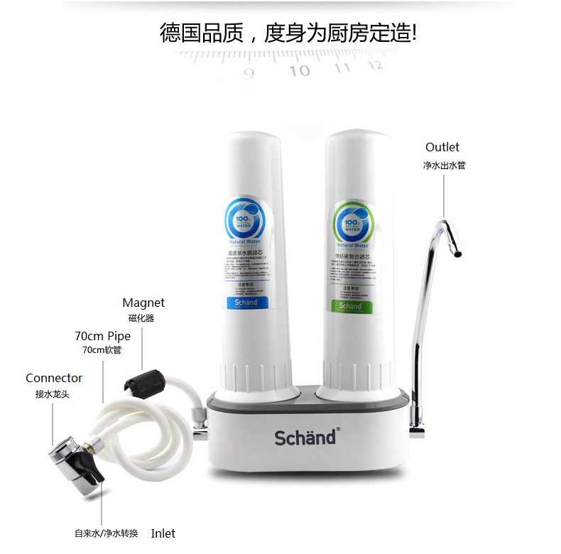 Schänd Double Stage Faucet Water Tap Purifier With 8 Layer Water Filter Direct Drinking Water for Kitchen Home Office