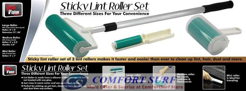 Reusable Sticky Lint Roller Set