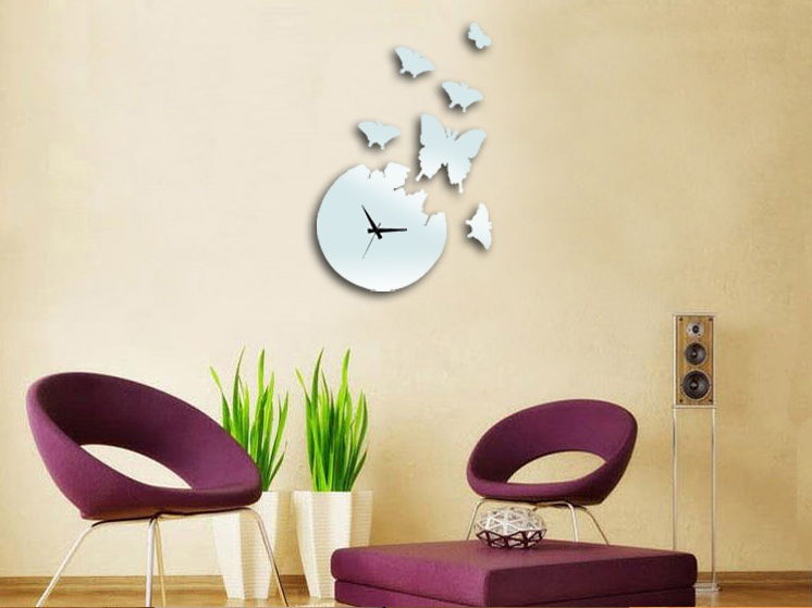 DIY Creative Interior Decoration Framelss Mirror Wall Acrylic Clock