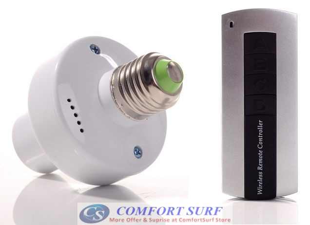 E27 Wireless Light Lamp Bulb Holder Cap Socket Switch with Remote Control