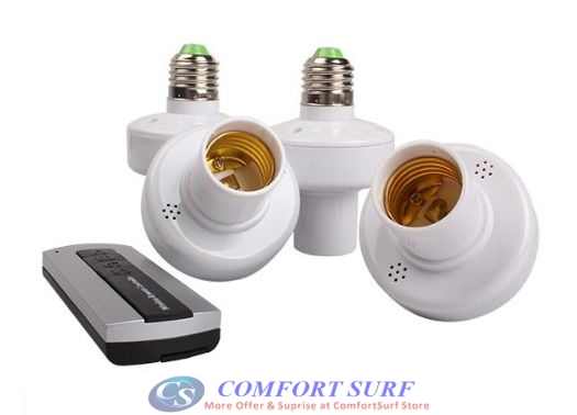 E27 Wireless Light Lamp Bulb Holder Cap Socket Switch with Remote Control