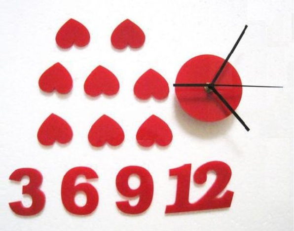 Interior Decoration Frameless DIY Wall Acrylic Clock