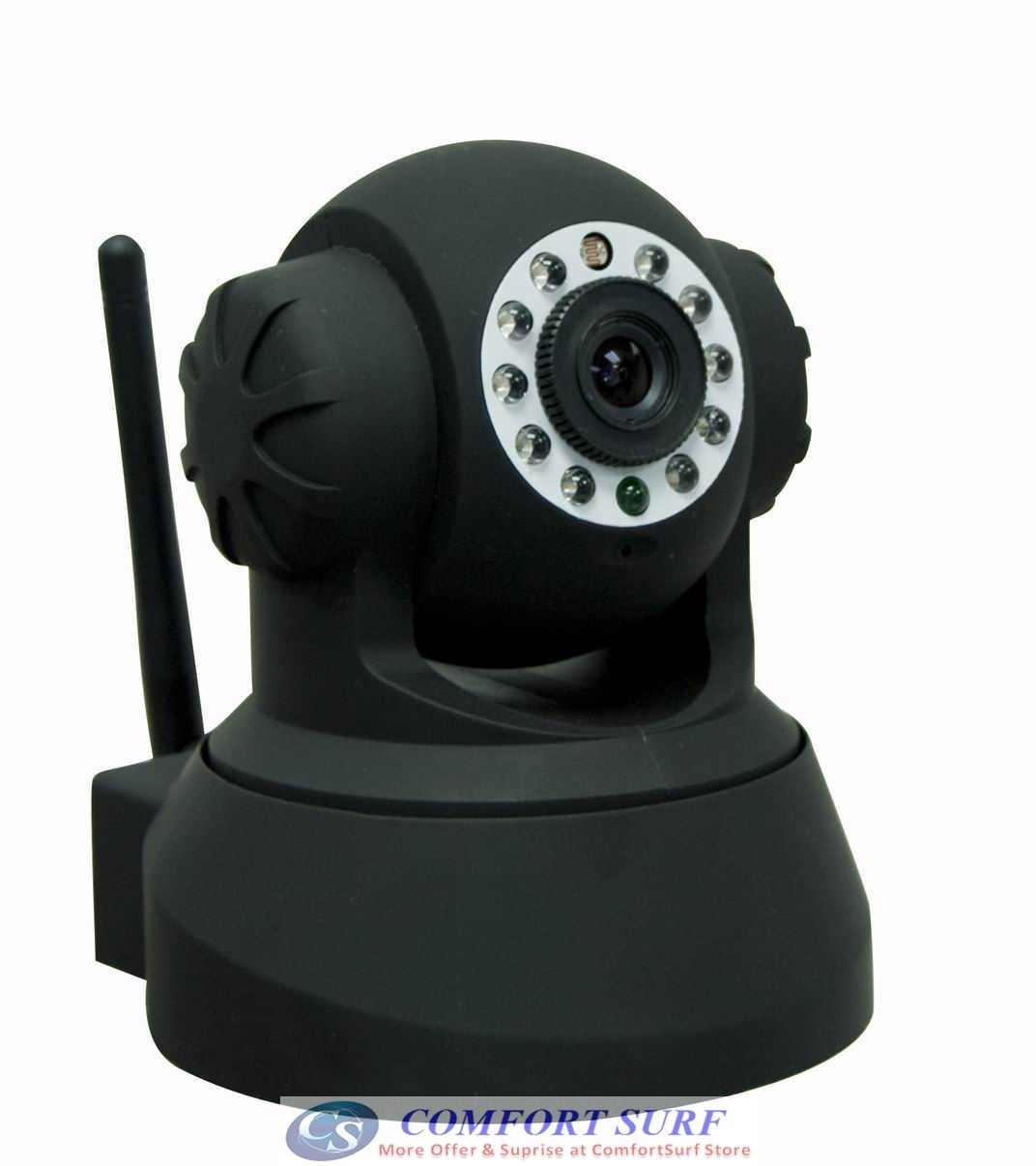 Bossan Wireless / Wired CCTV IP Camera, Pan tilt 335 IR Night Vision - Remote Monitoring Via smartphone