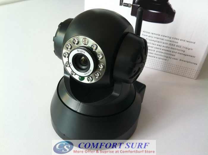 Bossan P2P Wireless / Wired CCTV IP Camera, Pan tilt 355 IR Night Vision / MicroSD / Remote Monitoring Via smartphone