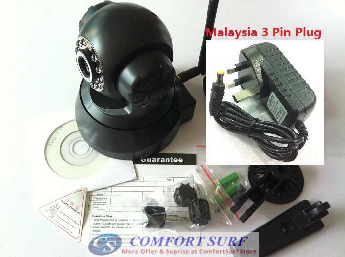 Bossan P2P Wireless / Wired CCTV IP Camera, Pan tilt 355 IR Night Vision / MicroSD / Remote Monitoring Via smartphone