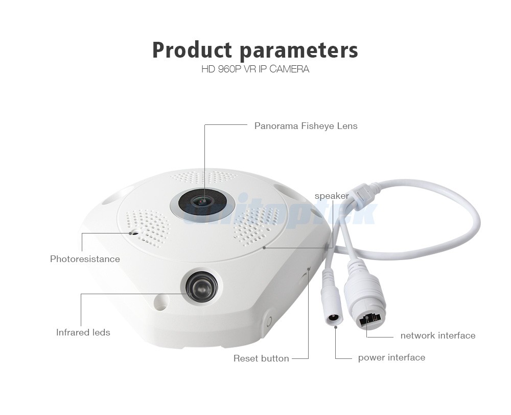 1.3MP 960P HD Panorama 360° Fisheye P2P Wifi Wireless IP CCTV Camera VR Cam IR Night Vision