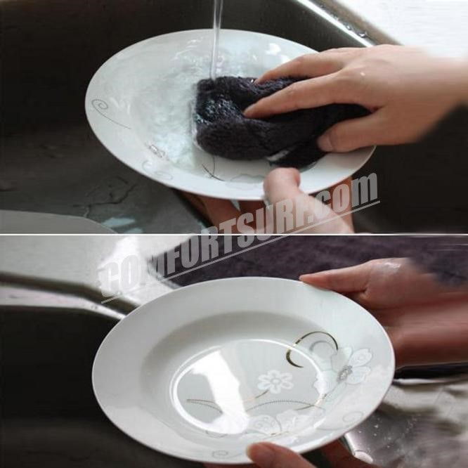 High Efficient Anti-grease Natural Microfiber Washing Towel Magic Kitchen Dish Cloth Cleaning Wiping Rags