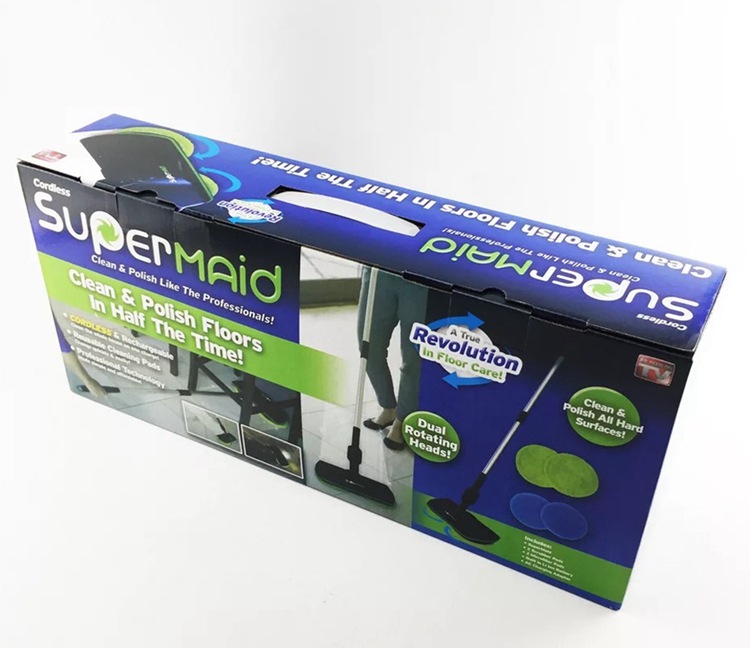 AS SEEN ON TV SuperMaid Electric Spin Mop Cordless Electric Rotary Rechargeable Floor Sweeper