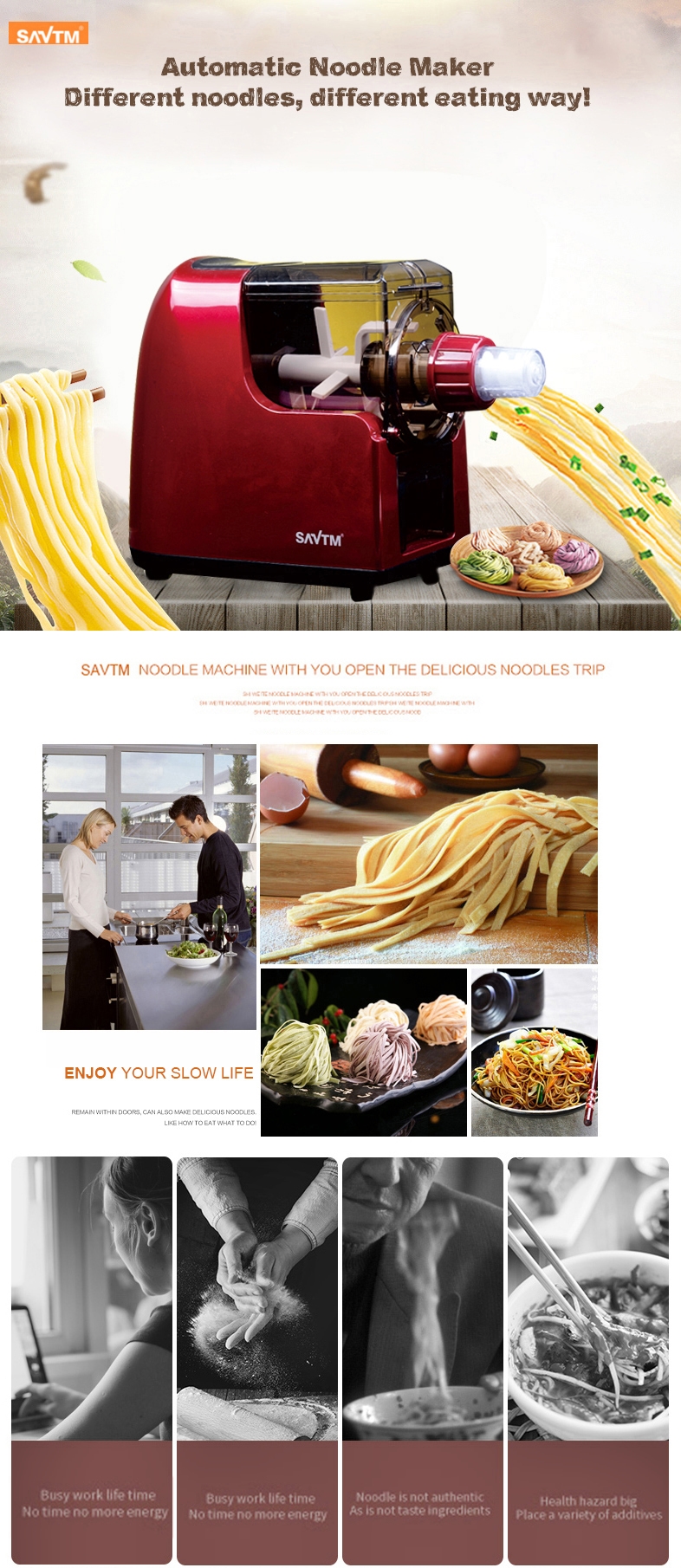 SAVTM Multifunction Automatic Noodle Maker & Slow Juice Processor