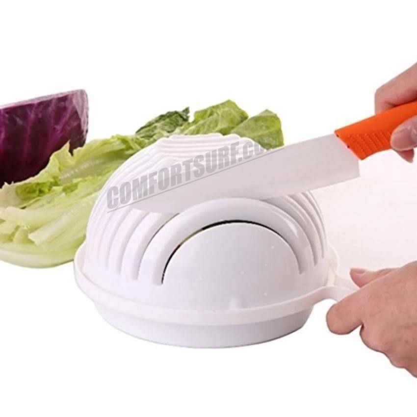 60 Second Salad Maker Fruit Slicer Healthy Fresh Vegetable Cutter Bowl Tools Easy Cooking
