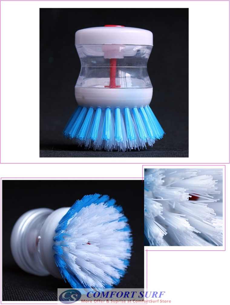 Creative & Convenient Liquid Presser Dishwashing Kitcheb Home Cleaning Brush