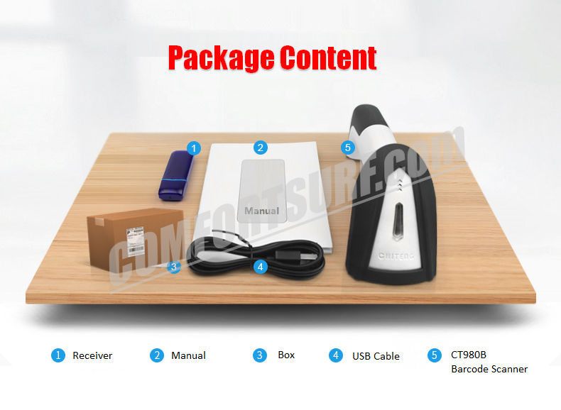 CHITENG Wireless Laser Barcode Scanner High Speed Scan