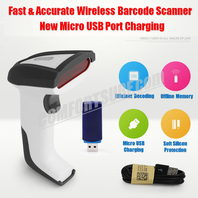 CHITENG Wireless Laser Barcode Scanner High Speed Scan