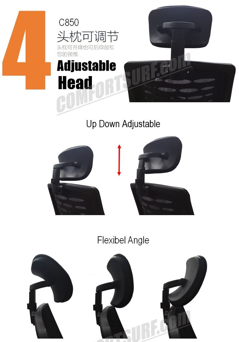 C850 Adjustable Seat Height Ergonomic Office Home Large Classy Swivel Mesh Comfort Office Chair Kerusi Pejabat