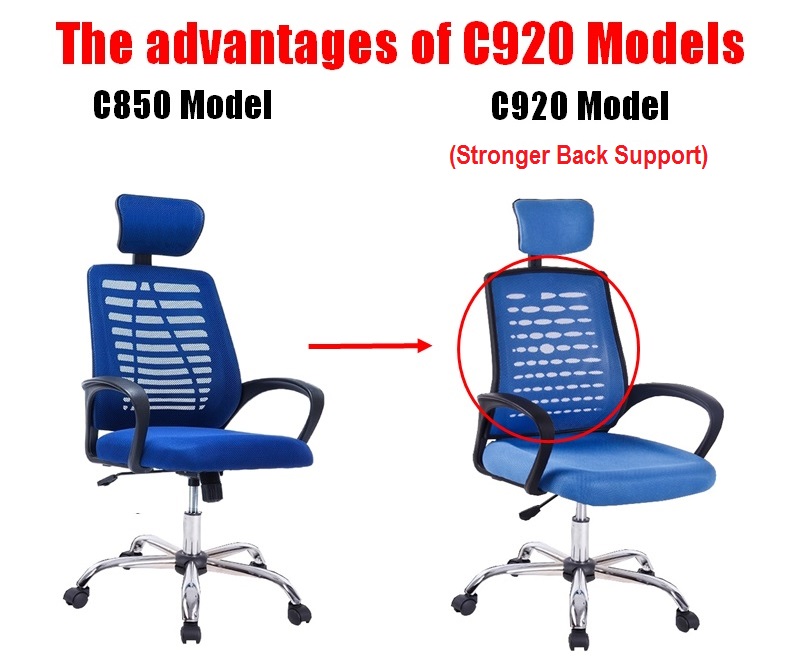 C920 Adjustable Seat Height Ergonomic Office Home Large Classy Swivel Mesh Comfort Office Chair Kerusi Pejabat