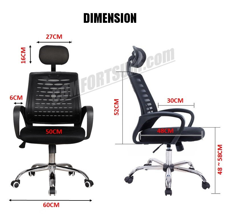 C920 Adjustable Seat Height Ergonomic Office Home Large Classy Swivel Mesh Comfort Office Chair Kerusi Pejabat