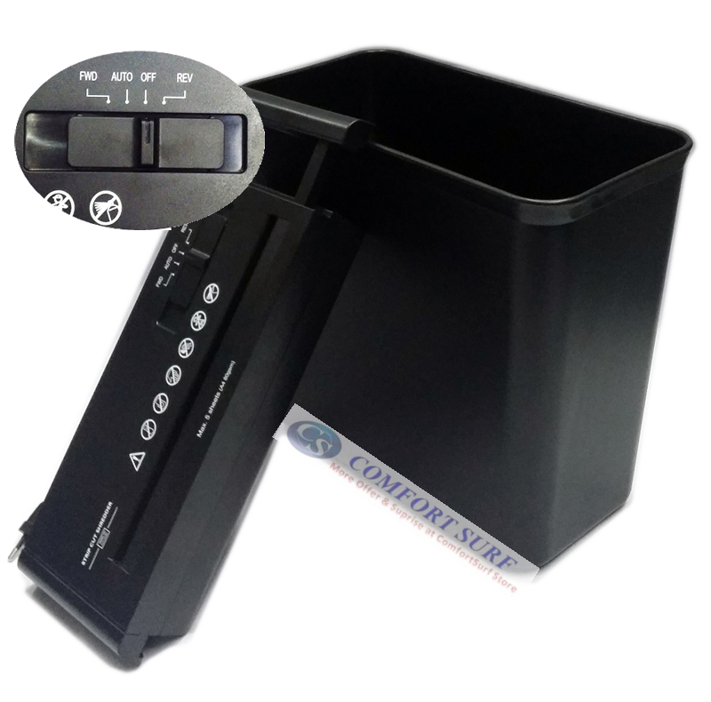 Ceboer Mini Office 6.8mm Paper Shredder Confidential Cutter Strip Cut With 10L Basket