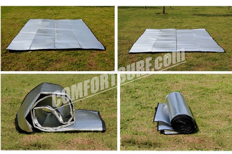 Portable Outdoor Camping Waterproof Aluminium Foil Film Tent Sleeping Floor Eva Mat + FREE Carry Bag