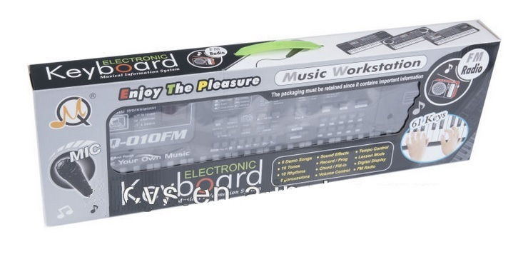 61 Keys Music Instrument Digital Displays Screen Electronic Keyboard Small Learning Mode With FM Radio