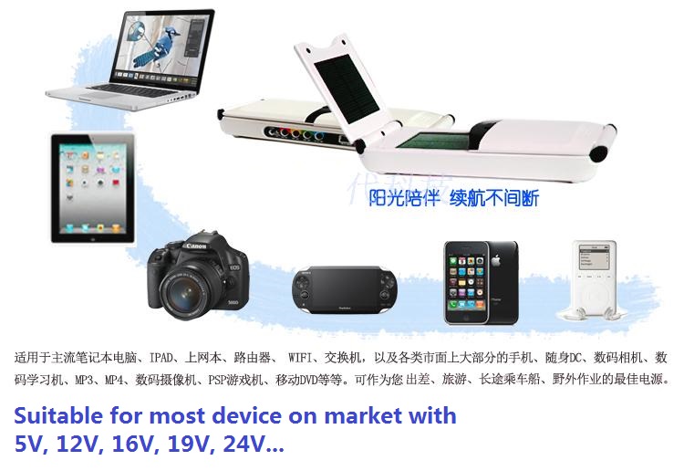 Solar Laptop / Smartphone / tablet Power bank Charger