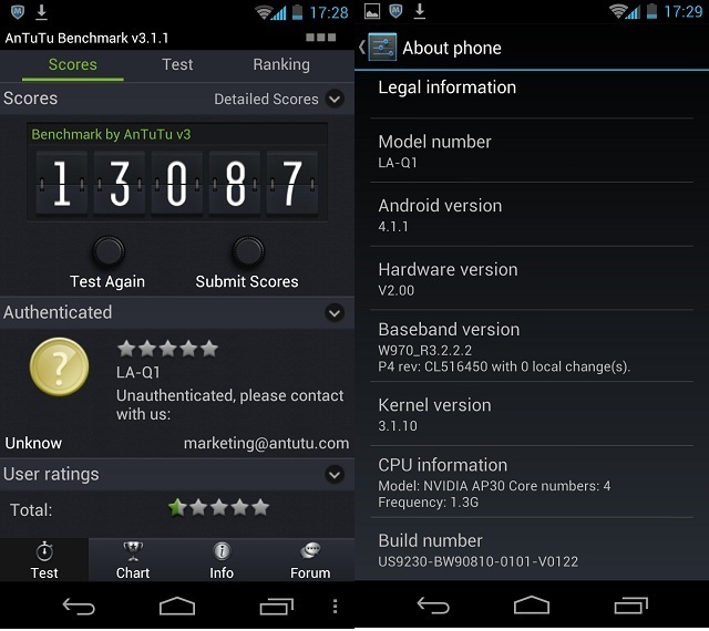 XiaoLaJiao Beidou LA-Q1 Tegra3 Quad Core CPU android 4.1.1 smartphone XiaoLaJiao Beidou LA-Q1 Tegra3 Quad Core CPU android 4.1.1 smartphone