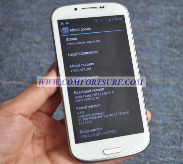 Star S9300
MTK6577 Galaxy S3 15GHz Dual Core Smart Phone
Android 4.1.1 Jelly Bean