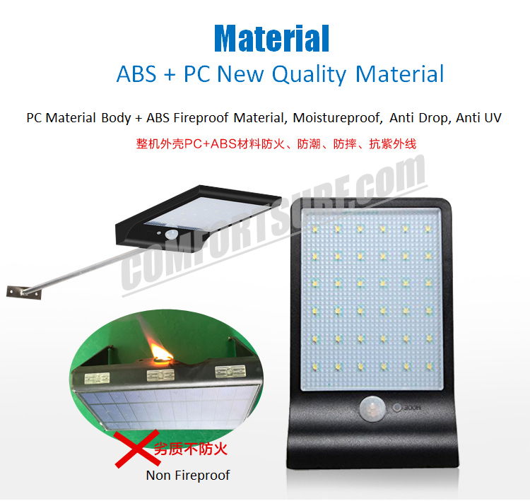 MaxSolar SL025 Motion Sensor Super Bright 36 x LED With Latest 3 Modes Wall Signage Street Lamp Auto On Light