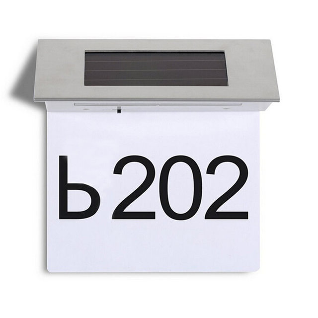 MaxSolar SL029 Solar Powered Back LIT Lighted Sign House Number Plaque Lampu Rumah