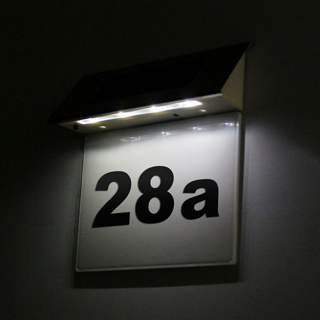 MaxSolar SL029 Solar Powered Back LIT Lighted Sign House Number Plaque Lampu Rumah