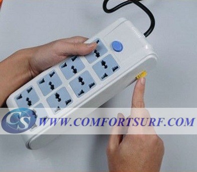 8 in 1 Power Extension Plug Socket with Hidden Quadband GSM Listening Spy Device