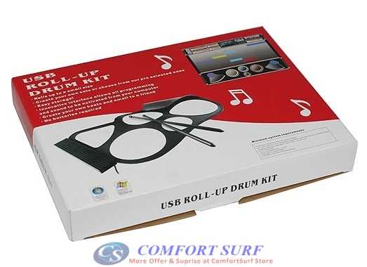 Portable USB Roll Up Electronic Drum Child Kids Musical Instrumnet Work with computer