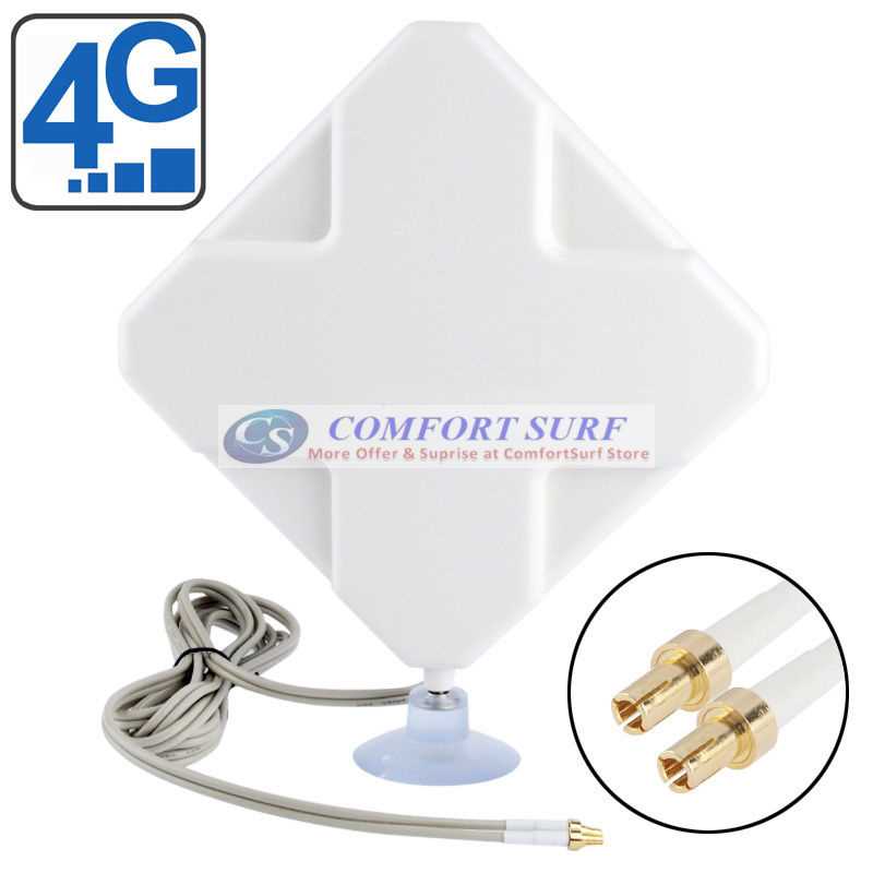 35dBi (17.5dBi x 2) Dual SMA / TS9 / CRC9 Port x2 Mimo Original LTE 4G Antenna for Sierra Wireless / Huawei LTE Modem