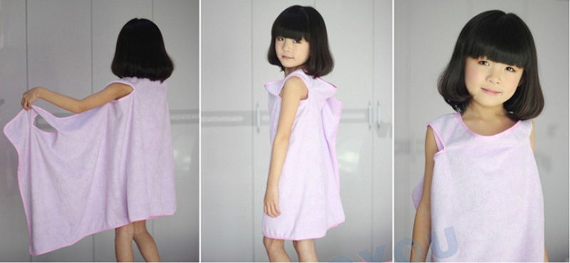 Magic Wearable Micro Fiber Hanger Bath Towel Children