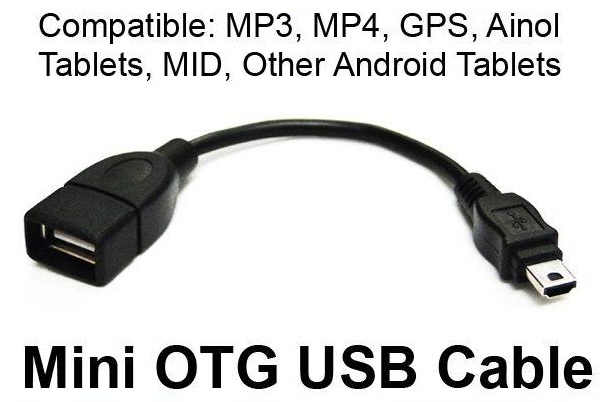 Mini USB to USB Female Host OTG Cable