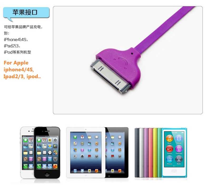 New 3 in 1 Keychain Multifunctional Noodle Style / Charging Cable With LED Light