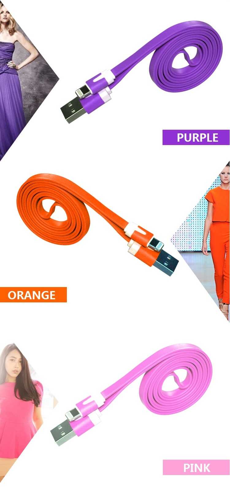 1Meter Noodle Style Lightning 8 Pin USB Sync Data / Charging Cable for Apple iPhone 5, iPad mini, iPad 4, iPod Touch 5 1Meter Noodle Style Lightning 8 Pin USB Sync Data / Charging Cable for Apple iPhone 5, iPad mini, iPad 4, iPod Touch 5