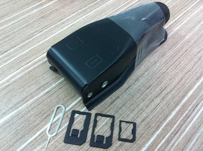 Nano & Micro Dual Double SIM Dual Card 2 in 1 Cutter 3 Adapters