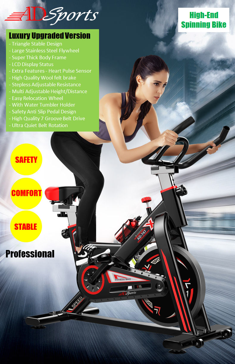 AD Sports AD-747 Luxury Top Home Gym / Fitness Quality Swing Spinning Exercise Bike / Cycling Bike Equipment