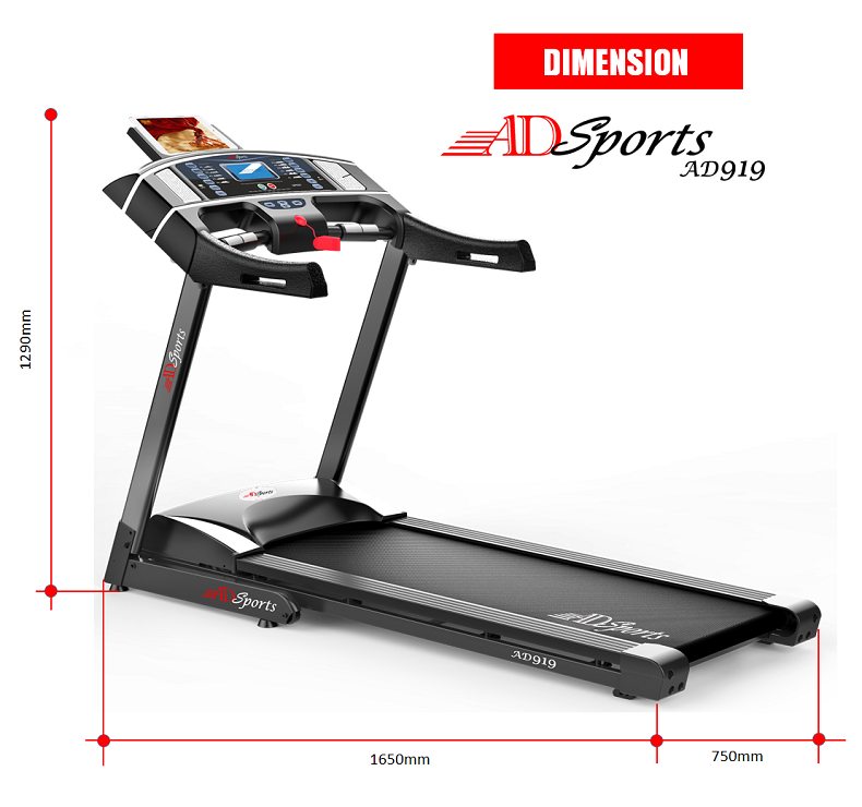 4.0HP ADSports AD919 Motorize Electric Treadmill 61CM Wide Running Platform With Auto Refueling System & 8x Rubber Absorption Damping System