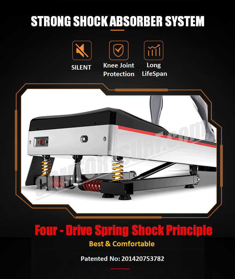 4.0HP ADSports AD928 Motorize Electric Treadmill Manual/Auto Electric Incline Decline 59CM Wide Running Platform With Auto Refueling System & 4 Ways Spring Shock Absorption Damping System