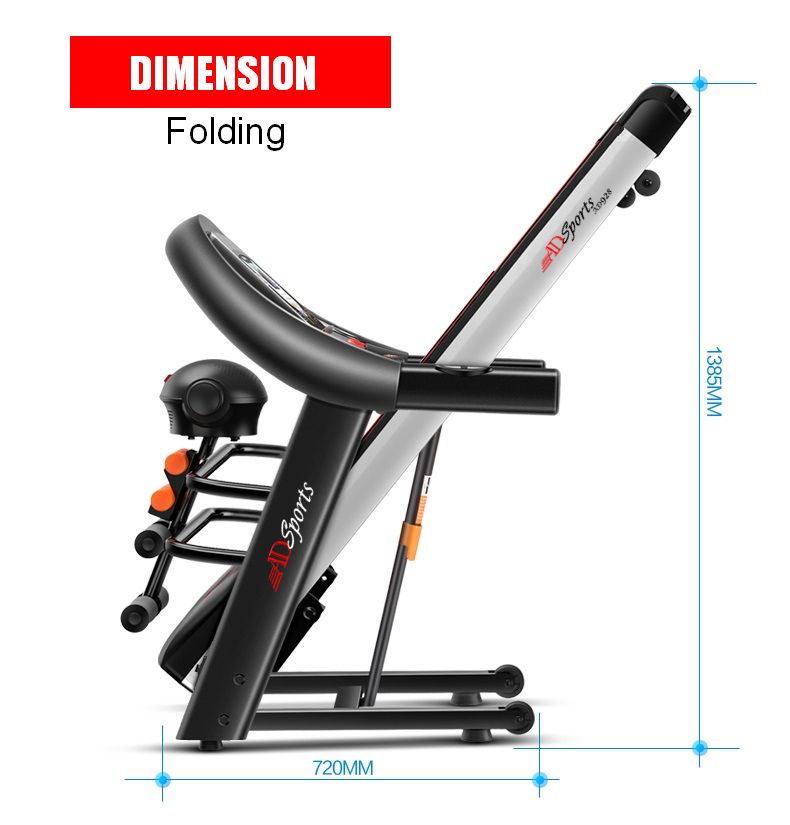 4.0HP ADSports AD928 Motorize Electric Treadmill Manual/Auto Electric Incline Decline 59CM Wide Running Platform With Auto Refueling System & 4 Ways Spring Shock Absorption Damping System