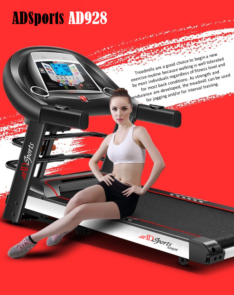 4.0HP ADSports AD928 Motorize Electric Treadmill Manual/Auto Electric Incline Decline 59CM Wide Running Platform With Auto Refueling System & 4 Ways Spring Shock Absorption Damping System