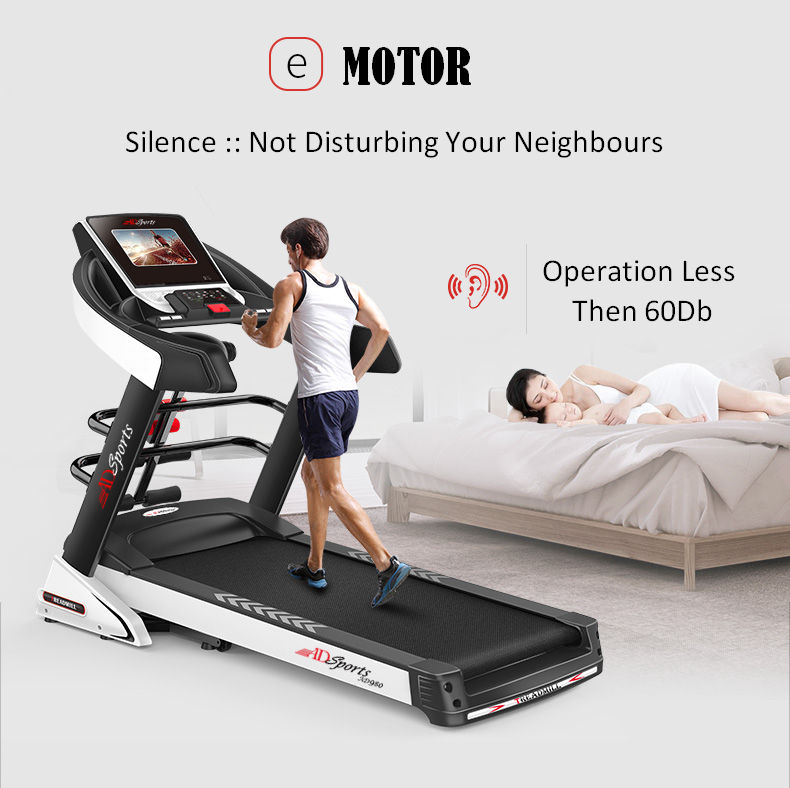 4.5HP ADSports AD980 10inch (Color Touch Screen) / 5inch (Blue Screen) Motorize Electric Treadmill 15 Levels Auto Electric Inclination, 64CM Wide Running Platform With Auto Refueling System & 4 Ways Spring Shock Absorption Damping System